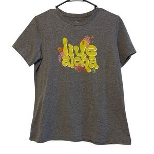 T&C Surf Designs Hawaii Gray Graphic Shirt Size Med EUC #6310